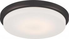 Nuvo 62/709 - Dale; LED Flush Fixture with Opal Frosted Glass; Mahogany Bronze Finish