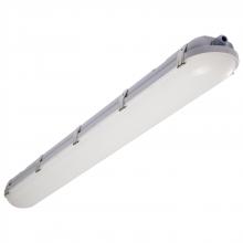 Nuvo 65/839 - 40/50/60 Watt LED 4 Foot Linear Vapor Proof Fixture; Emergency Battery; Integrated Microwave Sensor