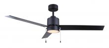 Canarm CF52JAC3BK-ES - Jace 52 in. Indoor Matte Black Standard Ceiling Fan with Soft White Integrated LED