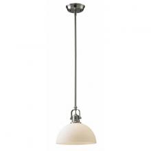 Canarm IPL177B01BN - Rowan 1 Light Pendant, Nickel Finish