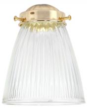 Canarm CQ0225680 - Glass, 225-68 Zephyr Clear Ribbed Glass, Socket Opening Diameter: 2 1/8 IN, 4 1/4 IN W x 5 IN H