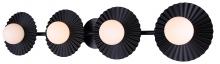 Canarm IVL1210A04BK9 - Payton 4 Light Vanity Matte Black with Opal Glass Shades