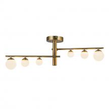 Kuzco SF55525-BG/OP-UNV - Juniper 2 Head Brushed Gold/Opal Glass LED Semi-Flush