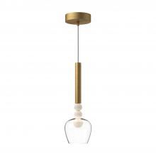 Kuzco PD30501-BG/CL - Rise 6-in Brushed Gold/Clear LED Pendant