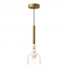 Kuzco PD30505-BG/CL - Rise 6-in Brushed Gold/Clear LED Pendant