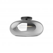 Kuzco SF62014-BK/CH - Trinity 14-in Black/Chrome LED Semi Flush Mount