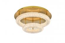 Elegant 3800F22L2SG - Bowen 22 inch Adjustable LED Flush Mount in Satin Gold