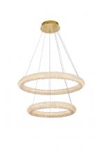 Elegant 3800G28SG - Bowen 28 inch Adjustable LED Chandelier in Satin Gold