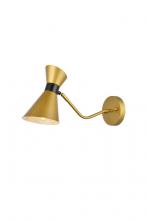 Elegant LD2352BR - Halycon Wall Sconce W5.3"E16.6"H9.7" Brass