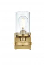 Elegant LD7316W5SG - Wall sconce W4.7"x E5.6" x H9.8"L1 Satin Gold frame with Clear glass