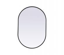 Elegant MR2A2436BLK - Metal Frame Oval Mirror 24x36 Inch in Black