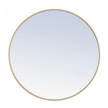 Elegant MR4042BR - Metal frame Round Mirror 36 inch Brass finish