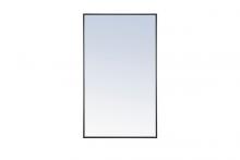 Elegant MR4074BK - Metal frame Rectangle Mirror 24 inch Black