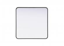 Elegant MR8A3030BLK - R Corner Square Mirror 30"x30"x2" black