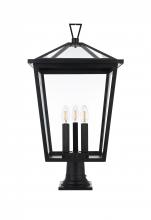 Elegant OD334P28BK - Outdoor Pole Light L14" W14" H27.5" L3 Black