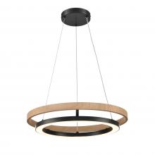 DVI DVP40847EB+NW-CCT - CYBELE 18" LED CHAND. BLACK W/NAT.WOOD