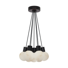 Visual Comfort SLCH54327BB - Mina Alabaster 7-Light Small Chandelier