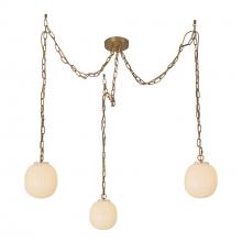 Alora Lighting MP579707BGGR - Cherise 3-Light Brushed Gold/Glossy Ribbed Opal Glass Socket Multi Pendant