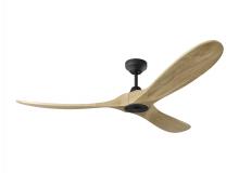 Visual Comfort 3MAVSM60MBKNH - Maverick Smart 60 Ceiling Fan in Midnight Black with Natural Honey Blades